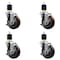 Service Caster 4'' Maroon Poly Swivel 1-7/8'' Expanding Stem Caster Set with Brake, 4PK SCC-EX20S414-PPUB-MRN-TLB-178-4 - alternate 1